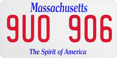 MA license plate 9UO906