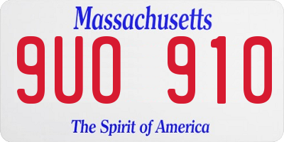 MA license plate 9UO910