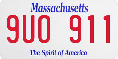 MA license plate 9UO911