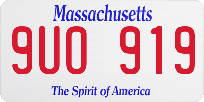 MA license plate 9UO919
