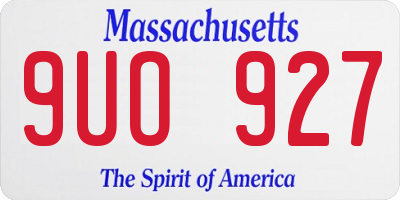 MA license plate 9UO927