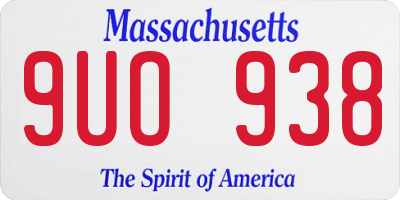 MA license plate 9UO938