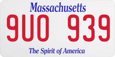 MA license plate 9UO939
