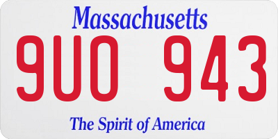 MA license plate 9UO943