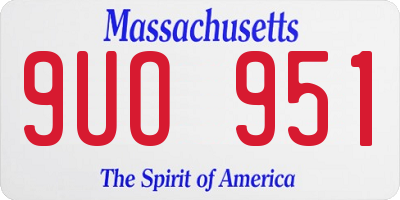 MA license plate 9UO951