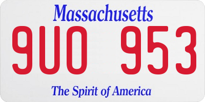 MA license plate 9UO953