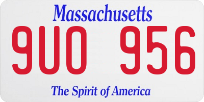 MA license plate 9UO956