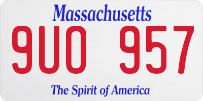 MA license plate 9UO957