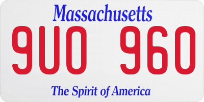 MA license plate 9UO960