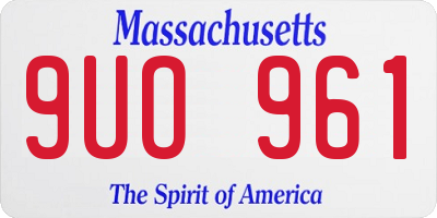 MA license plate 9UO961