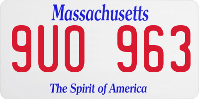 MA license plate 9UO963