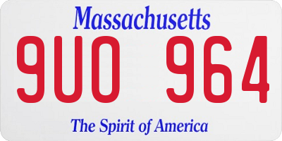 MA license plate 9UO964