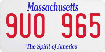 MA license plate 9UO965