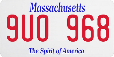 MA license plate 9UO968