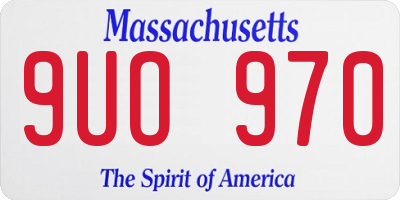 MA license plate 9UO970