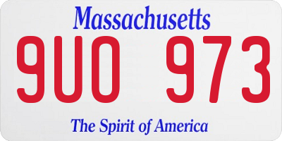 MA license plate 9UO973
