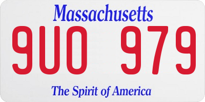 MA license plate 9UO979