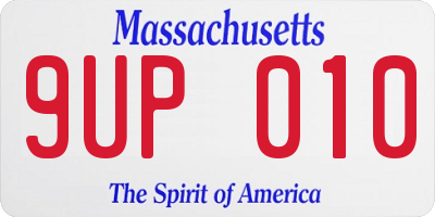 MA license plate 9UP010