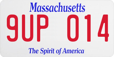 MA license plate 9UP014