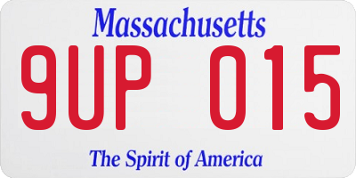 MA license plate 9UP015