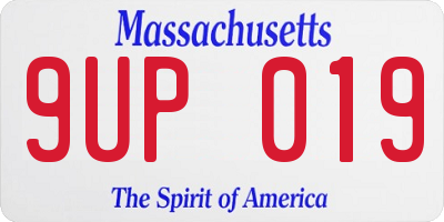 MA license plate 9UP019