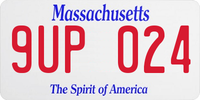 MA license plate 9UP024