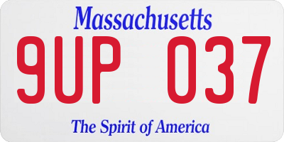 MA license plate 9UP037