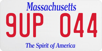 MA license plate 9UP044