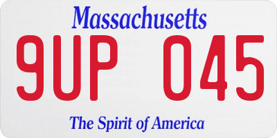 MA license plate 9UP045