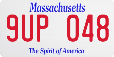 MA license plate 9UP048