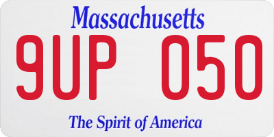 MA license plate 9UP050