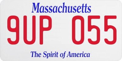 MA license plate 9UP055
