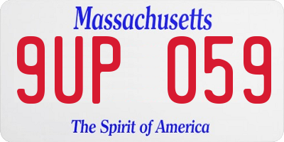 MA license plate 9UP059