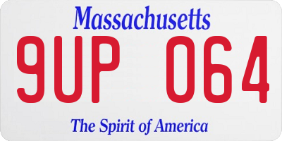 MA license plate 9UP064