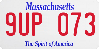 MA license plate 9UP073