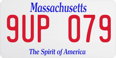 MA license plate 9UP079