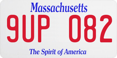 MA license plate 9UP082