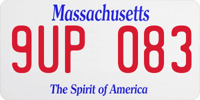 MA license plate 9UP083