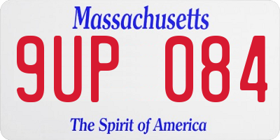 MA license plate 9UP084