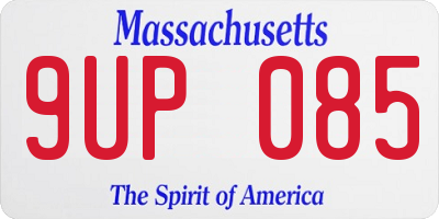 MA license plate 9UP085