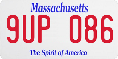 MA license plate 9UP086