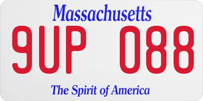 MA license plate 9UP088