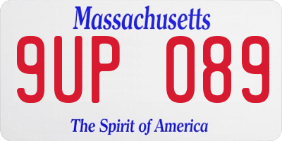 MA license plate 9UP089