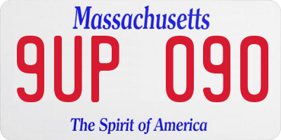 MA license plate 9UP090