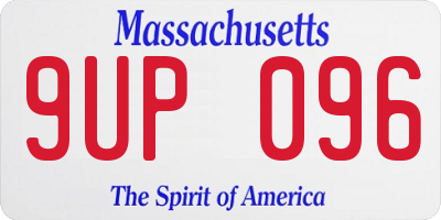 MA license plate 9UP096