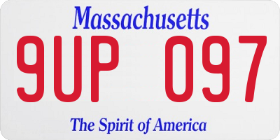 MA license plate 9UP097