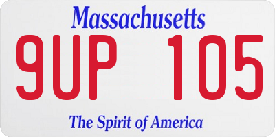 MA license plate 9UP105