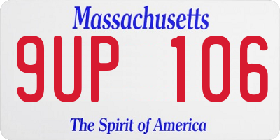 MA license plate 9UP106
