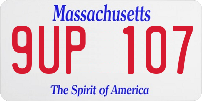 MA license plate 9UP107
