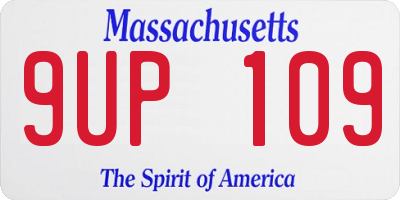 MA license plate 9UP109